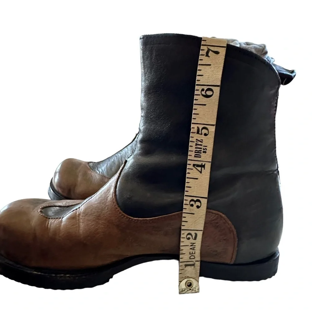 Cydwoq Two Tone Leather Era Ankle Boots 37 US 7 Handmade Artisan